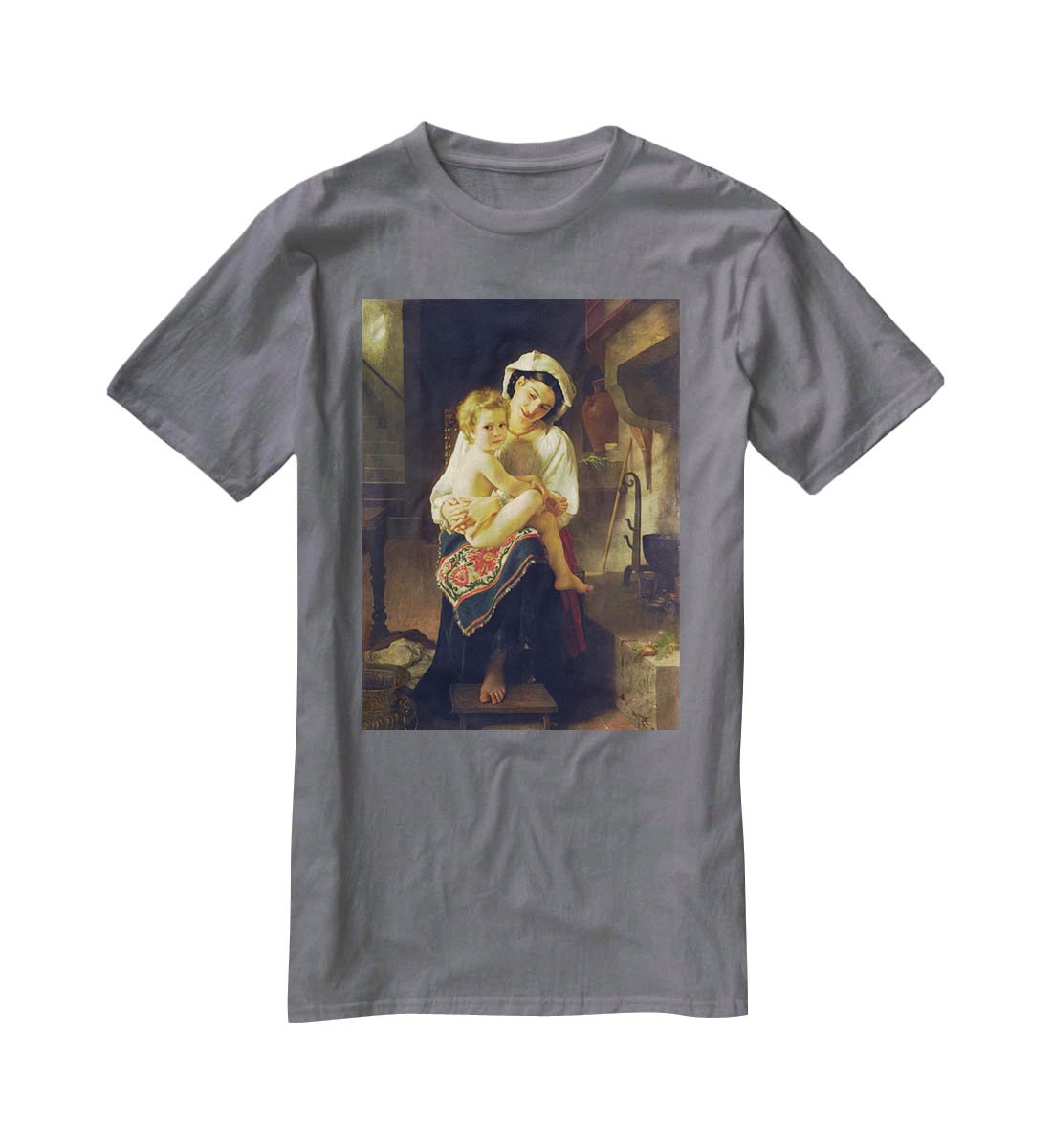 Young Mother Gazing At Her Child By Bouguereau T-Shirt - Canvas Art Rocks - 3