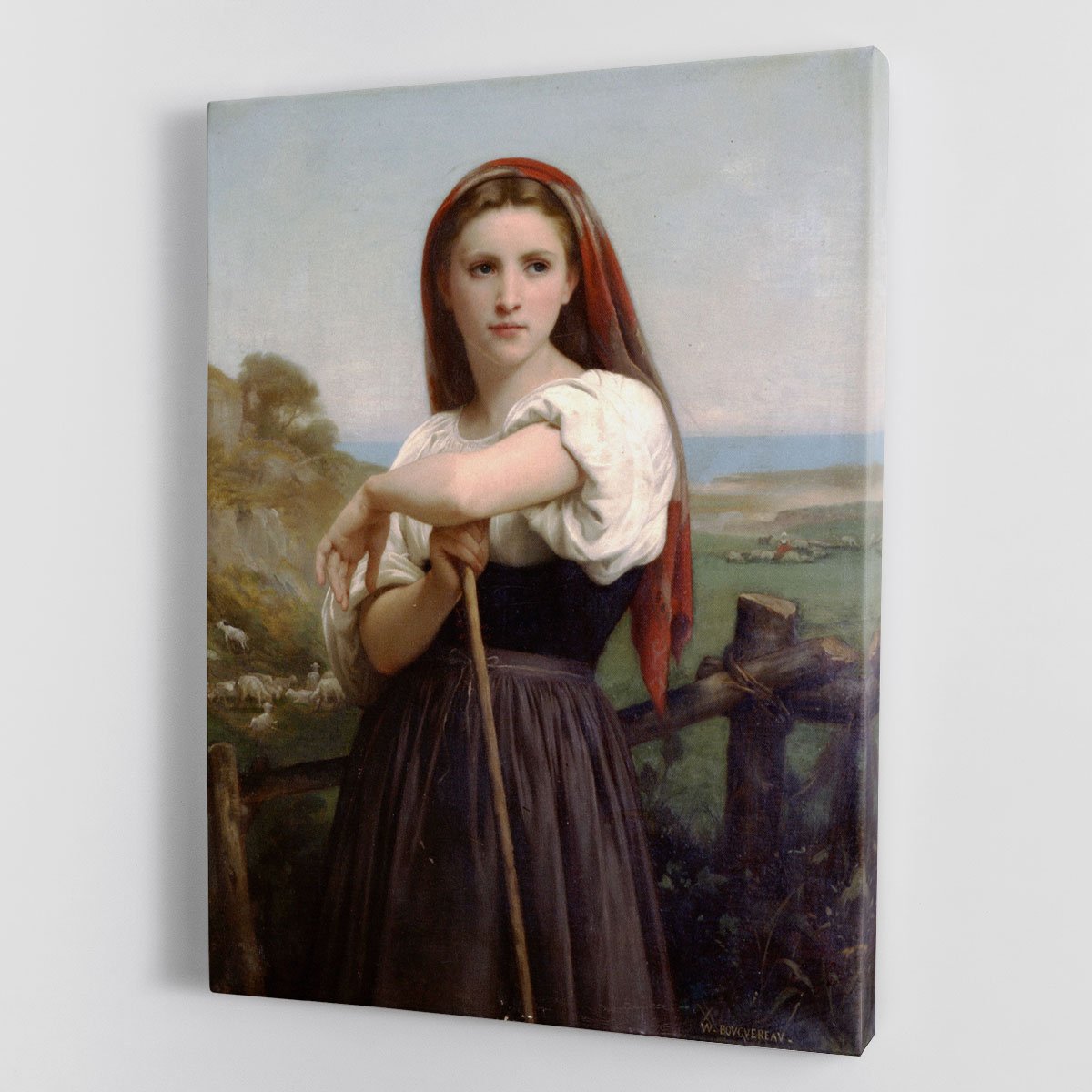 Young Shepherdess By Bouguereau Canvas Print or Poster