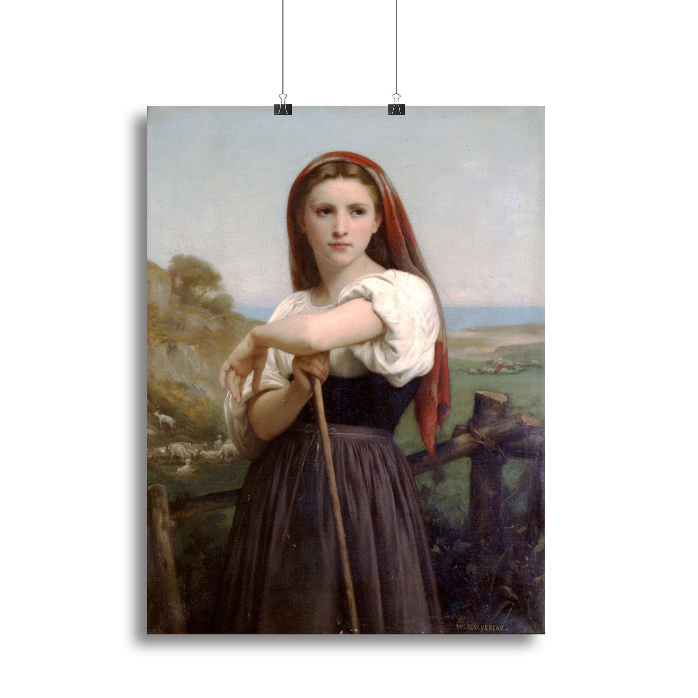 Young Shepherdess By Bouguereau Canvas Print or Poster