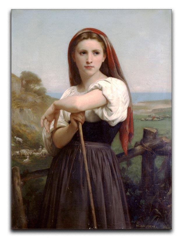 Young Shepherdess By Bouguereau Canvas Print or Poster  - Canvas Art Rocks - 1