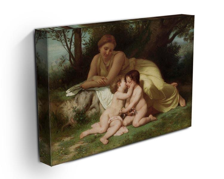 Young Woman Contemplating Two Embracing Children By Bouguereau Canvas Print or Poster - Canvas Art Rocks - 3