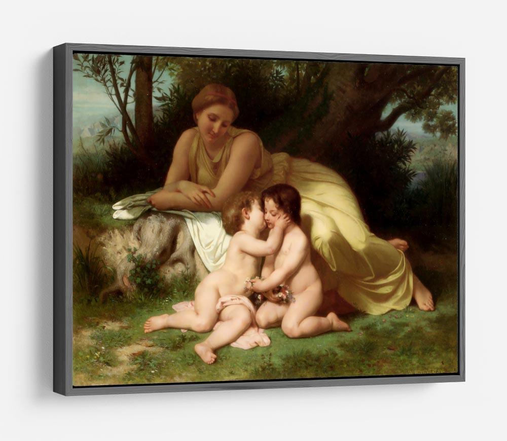 Young Woman Contemplating Two Embracing Children By Bouguereau HD Metal Print