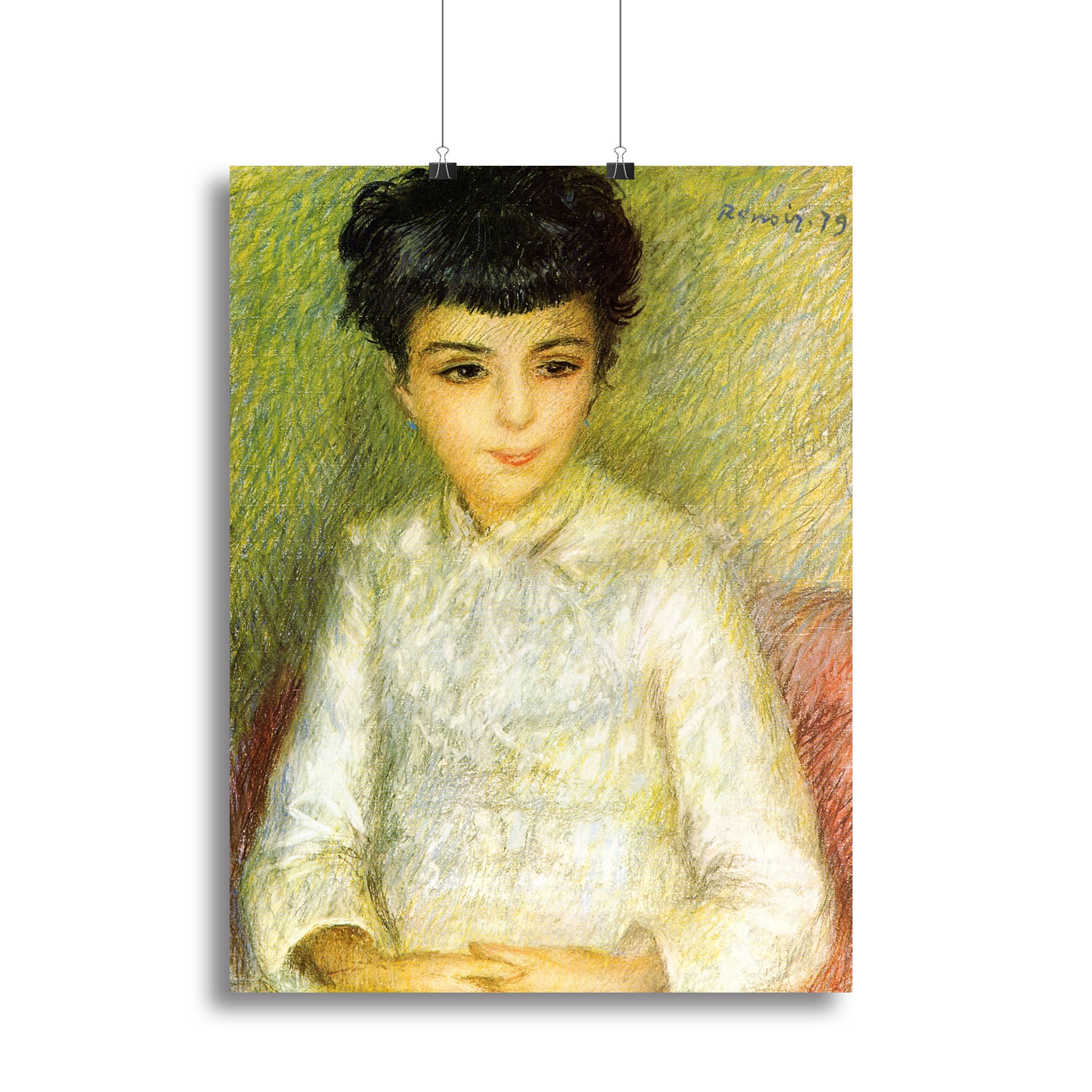Young girl with brown hair by Renoir Canvas Print or Poster