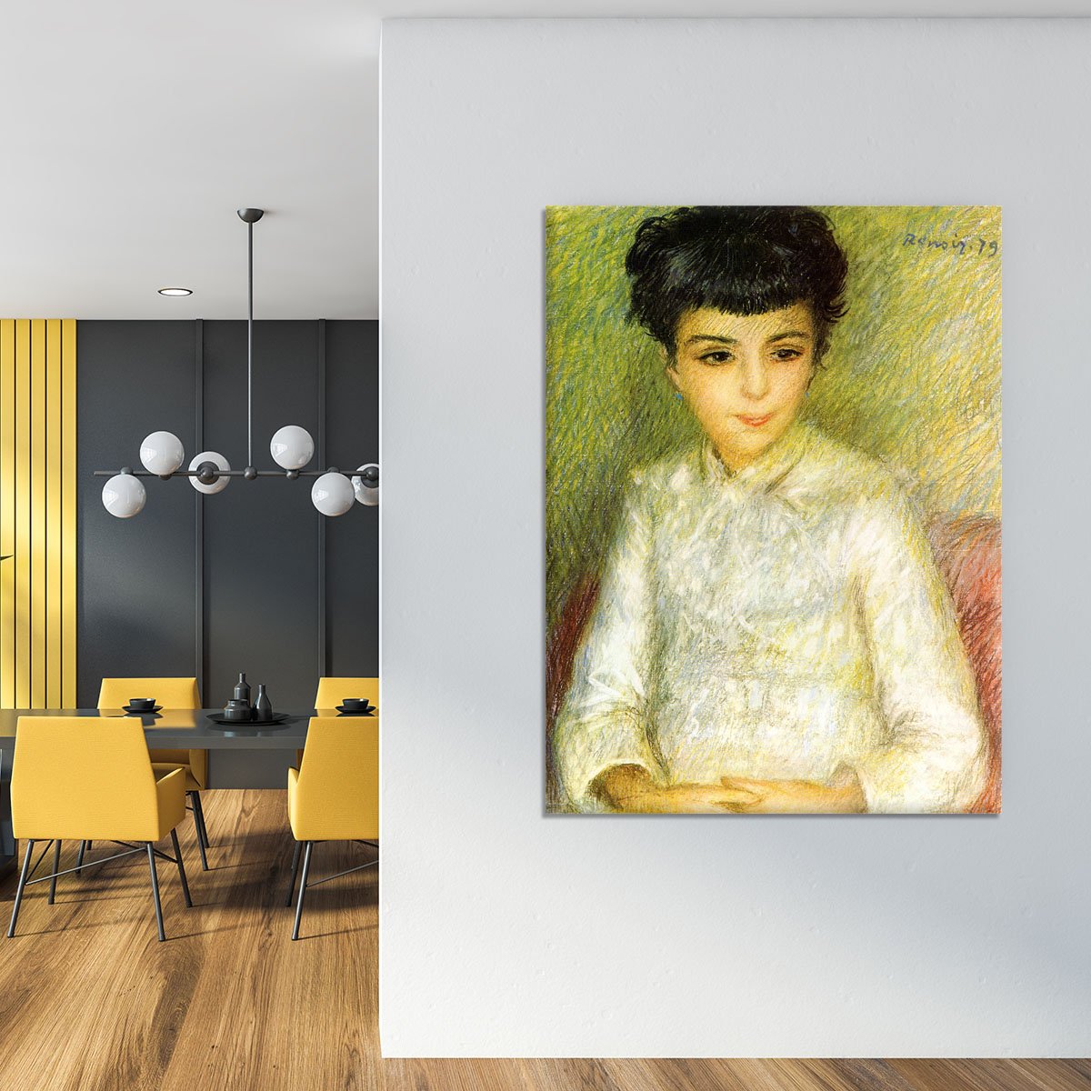 Young girl with brown hair by Renoir Canvas Print or Poster