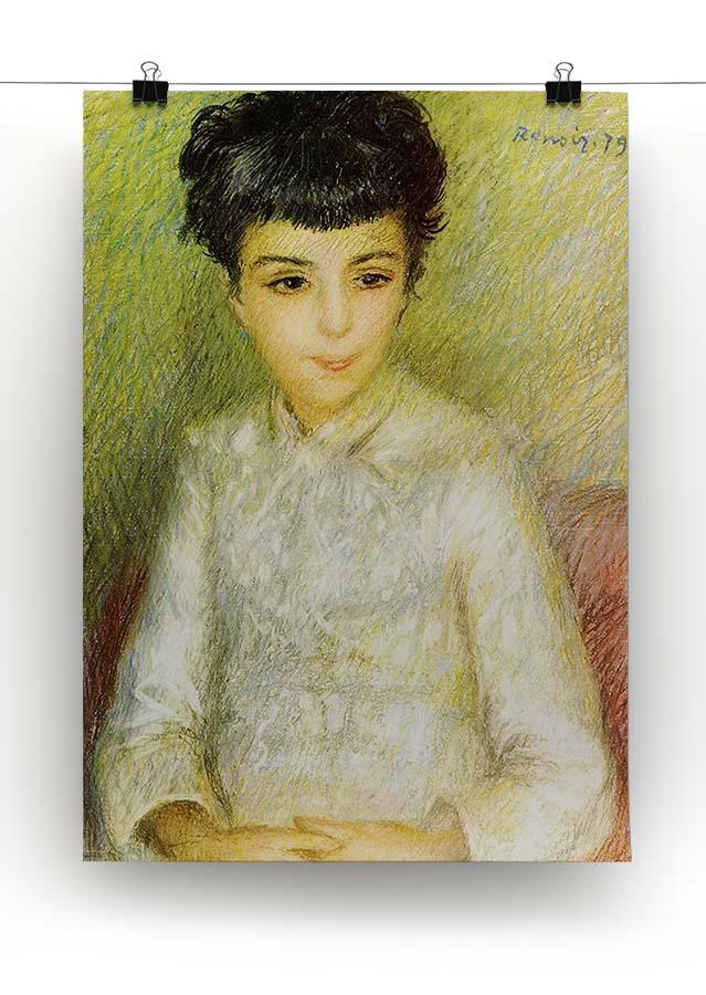 Young girl with brown hair by Renoir Canvas Print or Poster - Canvas Art Rocks - 2