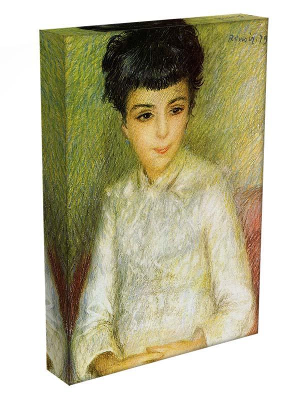 Young girl with brown hair by Renoir Canvas Print or Poster - Canvas Art Rocks - 3