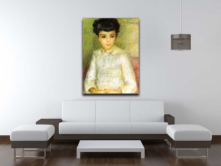Young girl with brown hair by Renoir Canvas Print or Poster - Canvas Art Rocks - 4