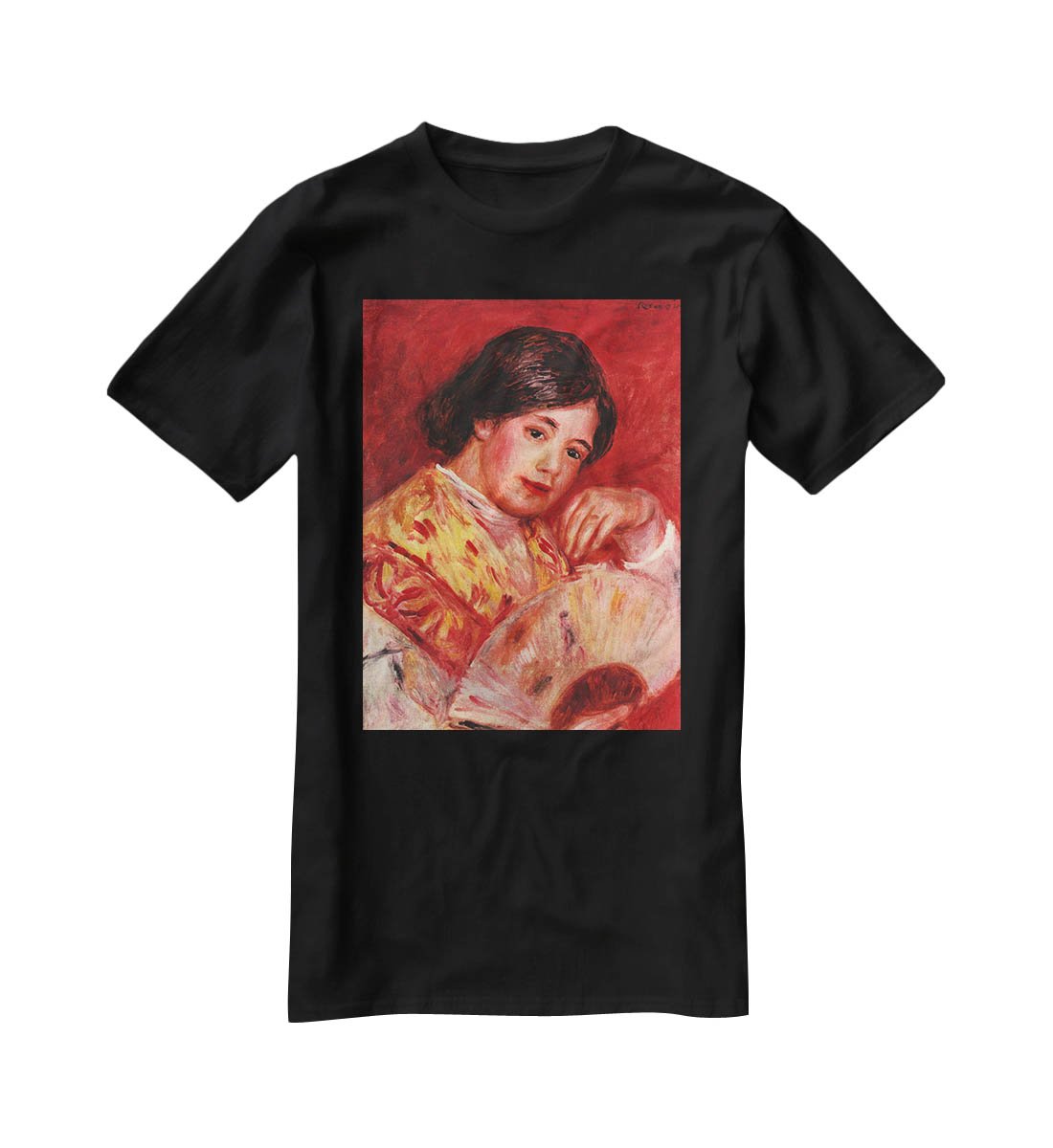 Young girl with fan by Renoir T-Shirt - Canvas Art Rocks - 1