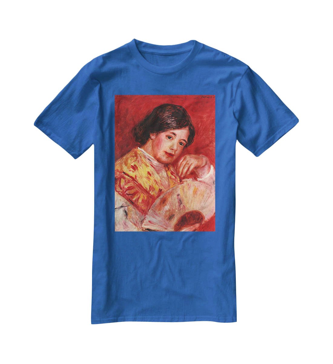 Young girl with fan by Renoir T-Shirt - Canvas Art Rocks - 2