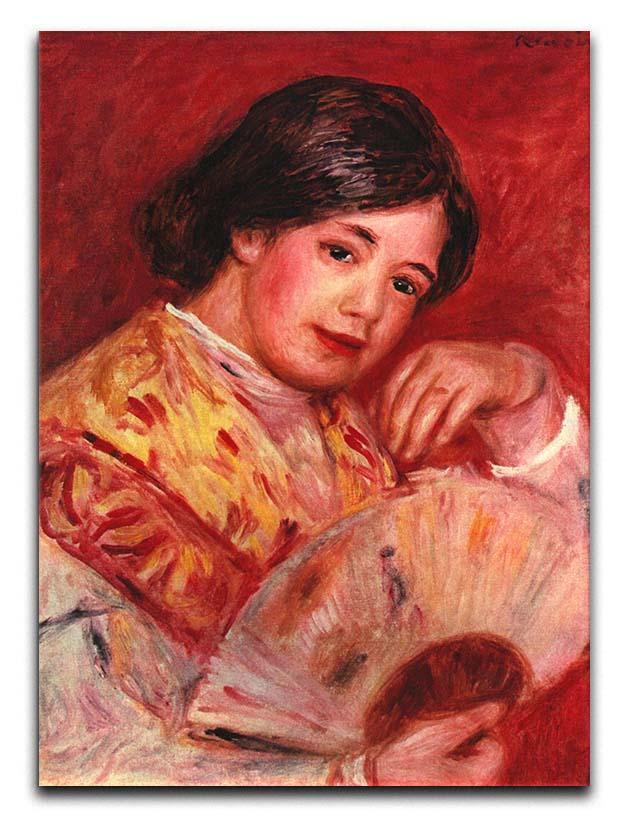Young girl with fan by Renoir Canvas Print or Poster  - Canvas Art Rocks - 1