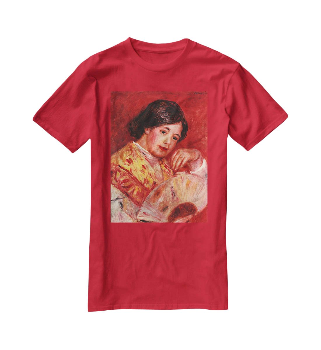 Young girl with fan by Renoir T-Shirt - Canvas Art Rocks - 4