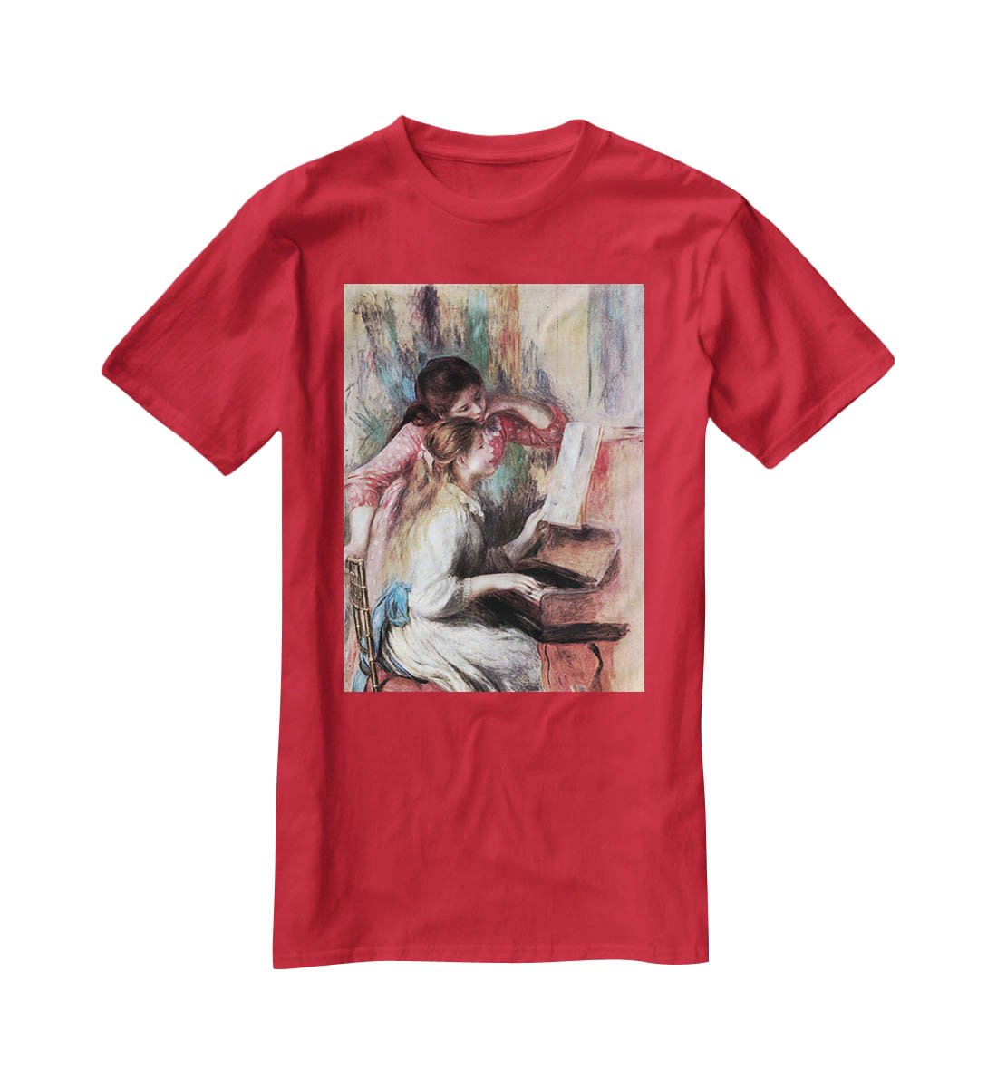 Young girls at the piano 1 by Renoir T-Shirt - Canvas Art Rocks - 4