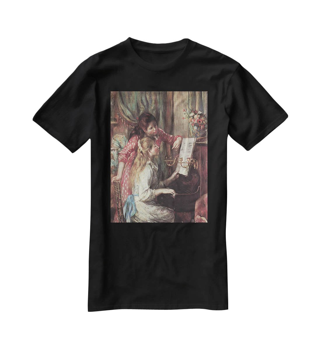 Young girls at the piano 2 by Renoir T-Shirt - Canvas Art Rocks - 1