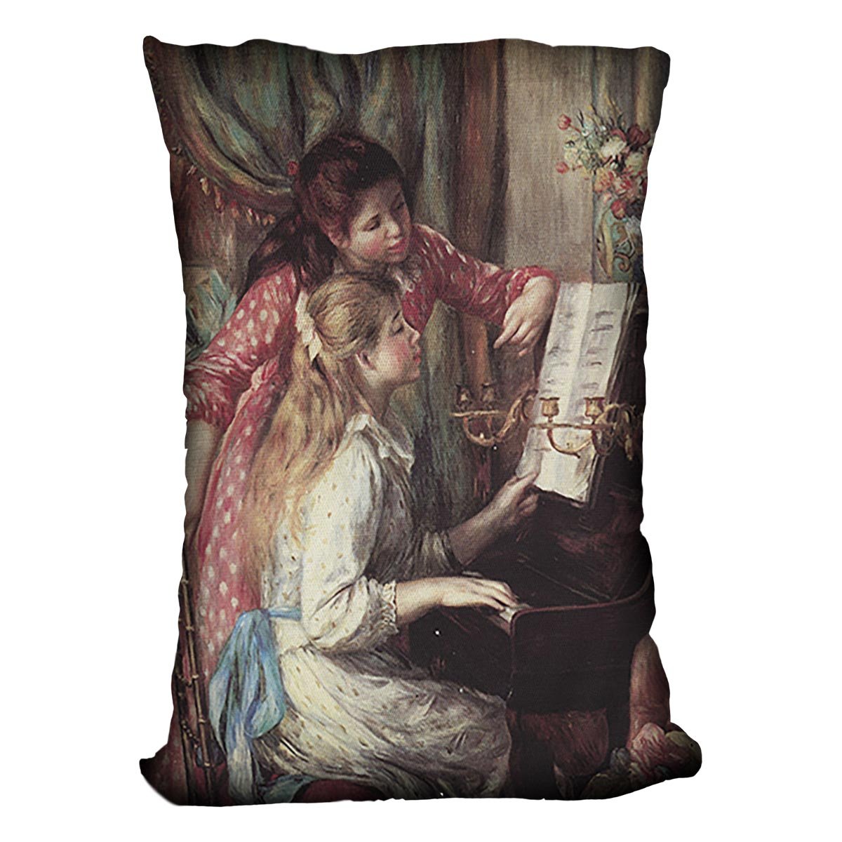 Young girls at the piano 2 by Renoir Throw Pillow