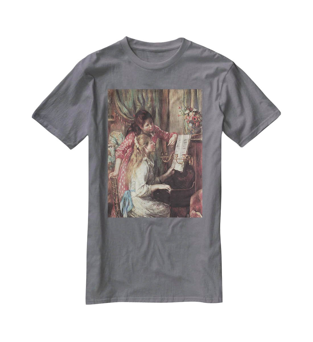 Young girls at the piano 2 by Renoir T-Shirt - Canvas Art Rocks - 3