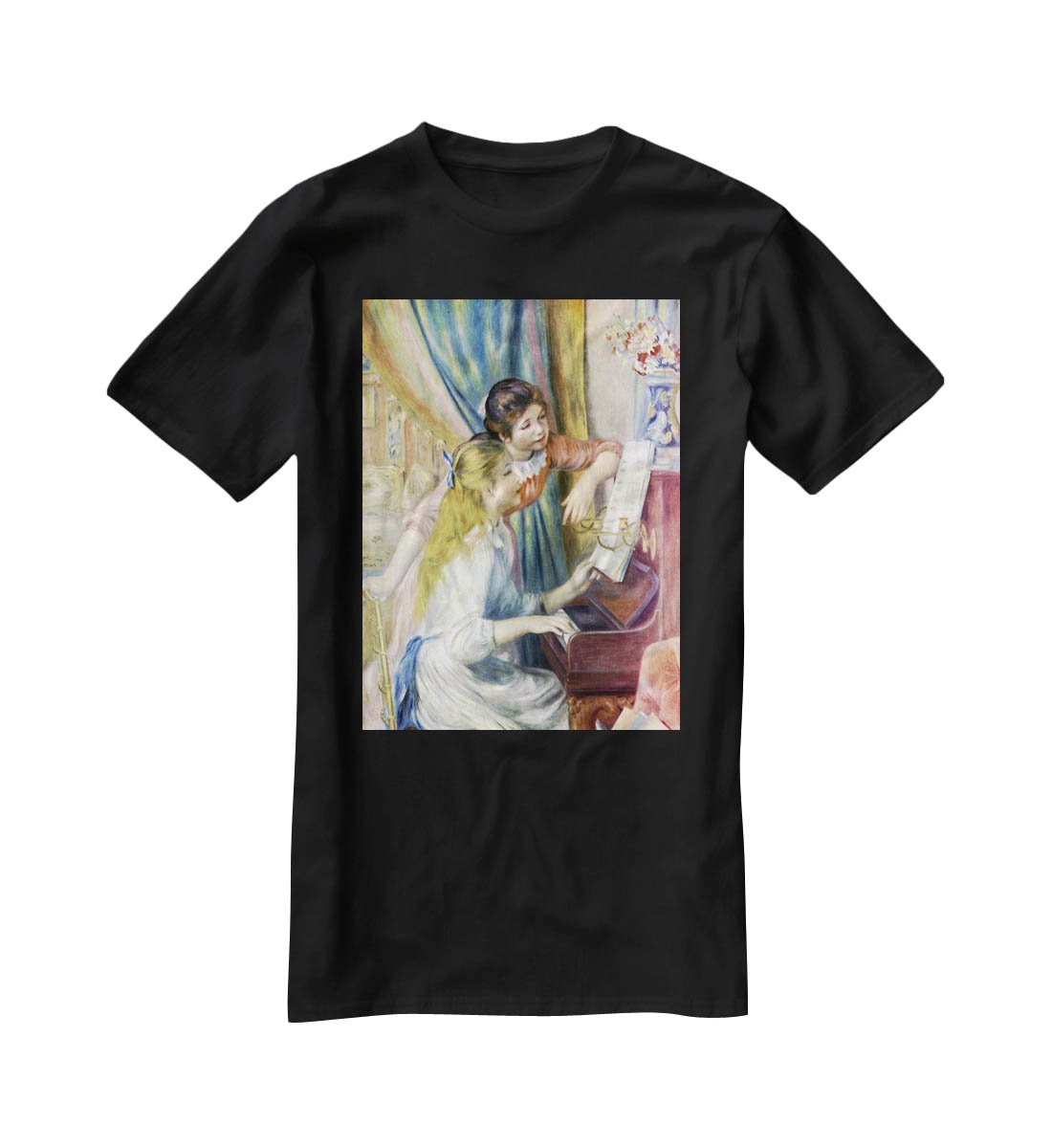 Young girls at the piano 3 by Renoir T-Shirt - Canvas Art Rocks - 1
