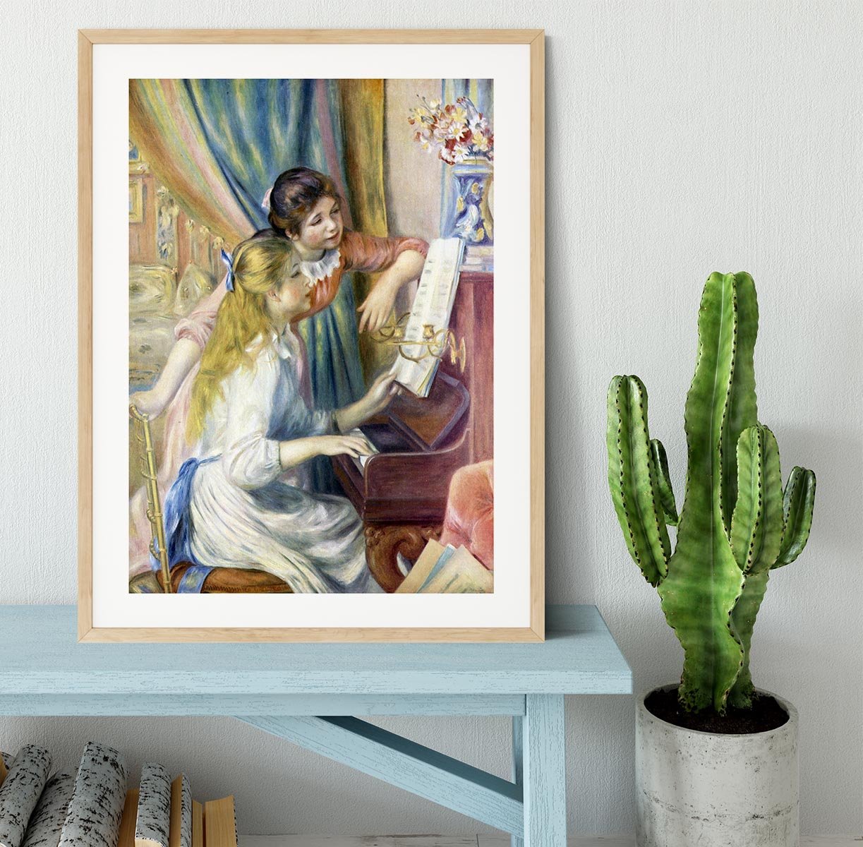 Young girls at the piano 3 by Renoir Framed Print - Canvas Art Rocks - 3