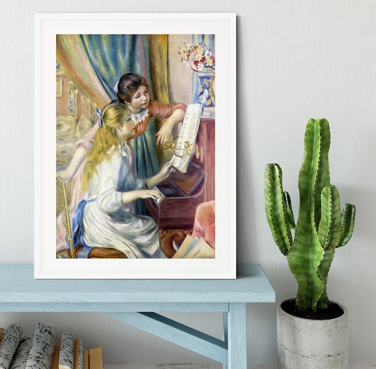 Young girls at the piano 3 by Renoir Framed Print - Canvas Art Rocks - 5