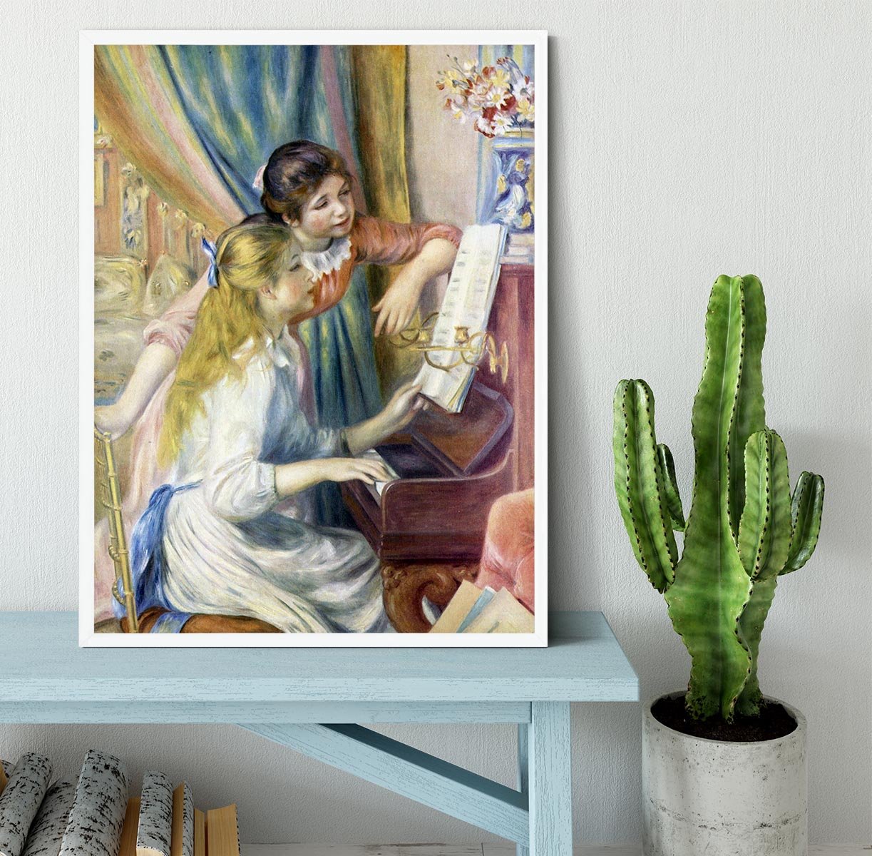 Young girls at the piano 3 by Renoir Framed Print - Canvas Art Rocks -6