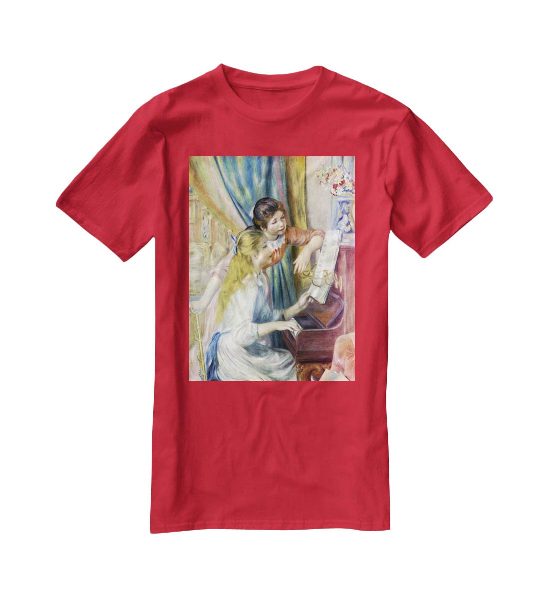 Young girls at the piano 3 by Renoir T-Shirt - Canvas Art Rocks - 4