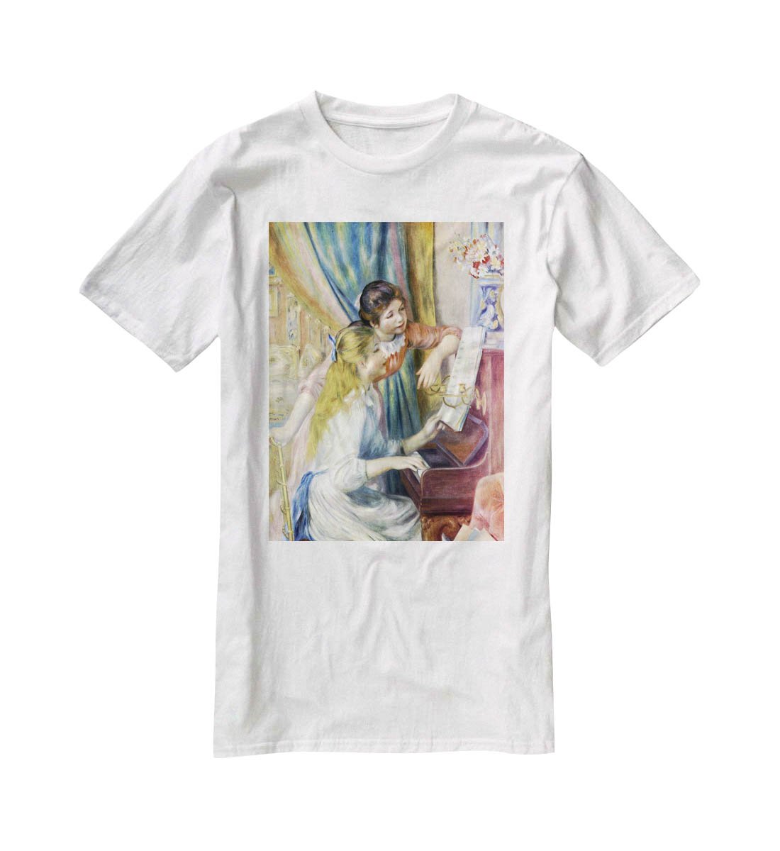 Young girls at the piano 3 by Renoir T-Shirt - Canvas Art Rocks - 5