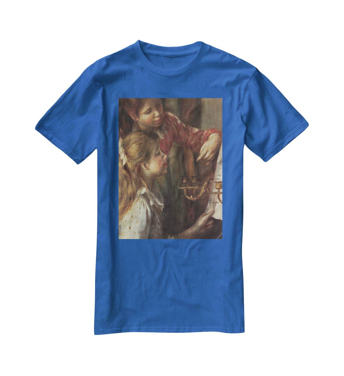 Young girls at the piano Detail by Renoir T-Shirt - Canvas Art Rocks - 2