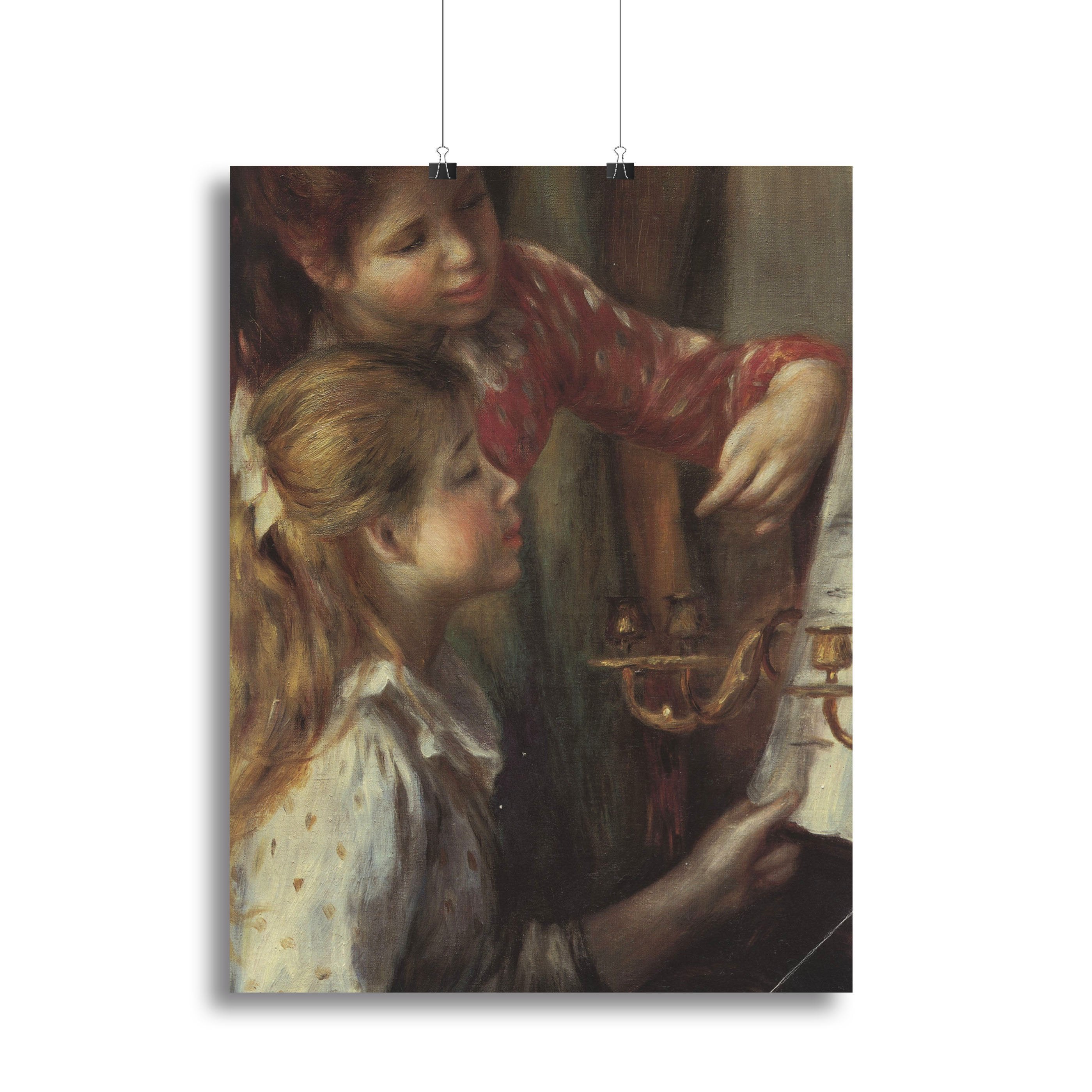 Young girls at the piano Detail by Renoir Canvas Print or Poster
