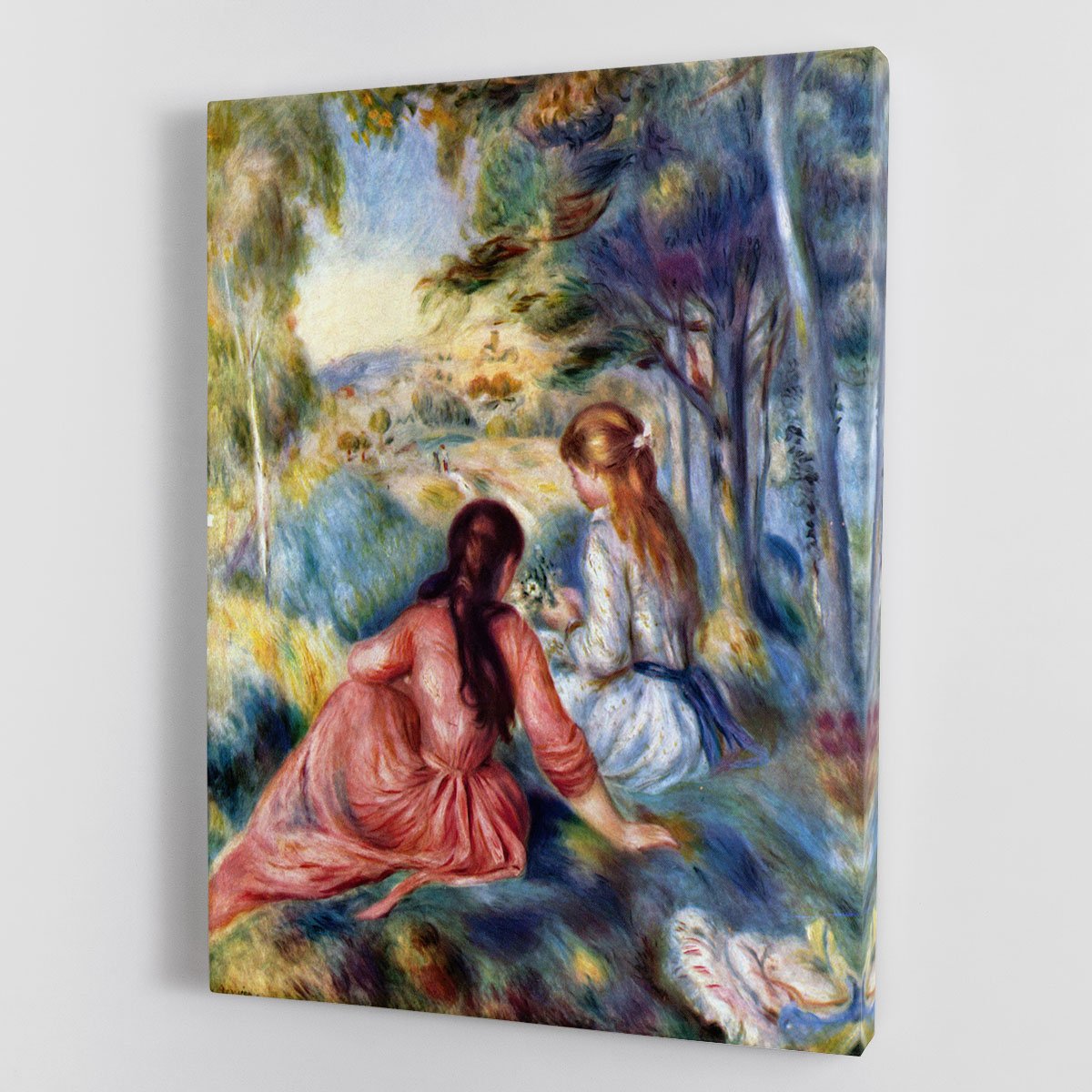 Young girls in the meadow by Renoir Canvas Print or Poster