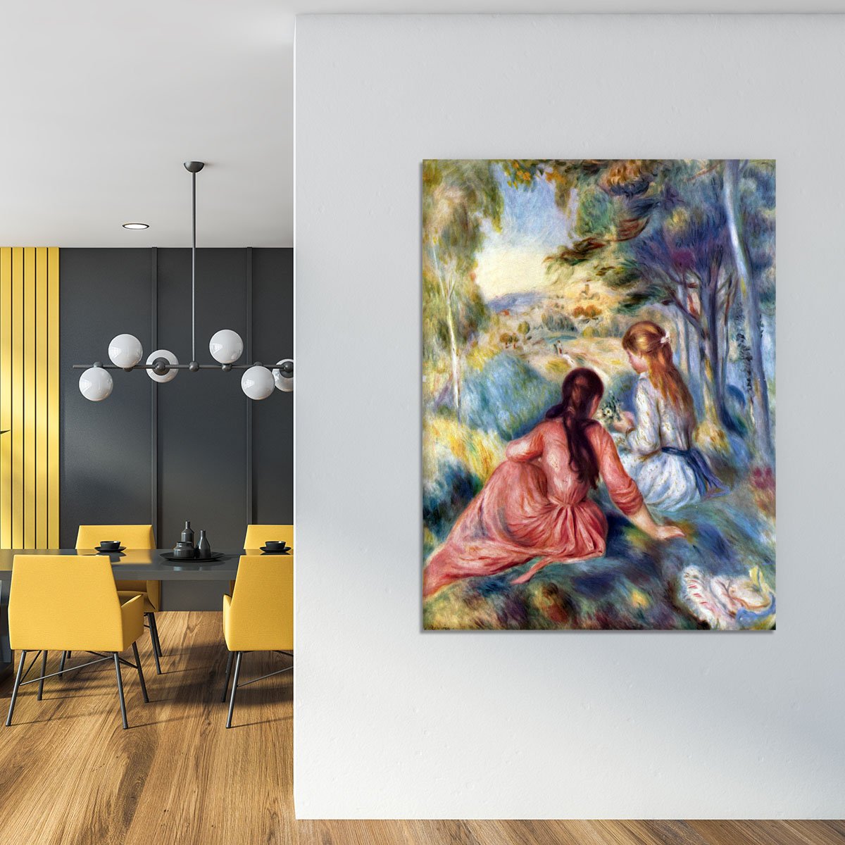 Young girls in the meadow by Renoir Canvas Print or Poster