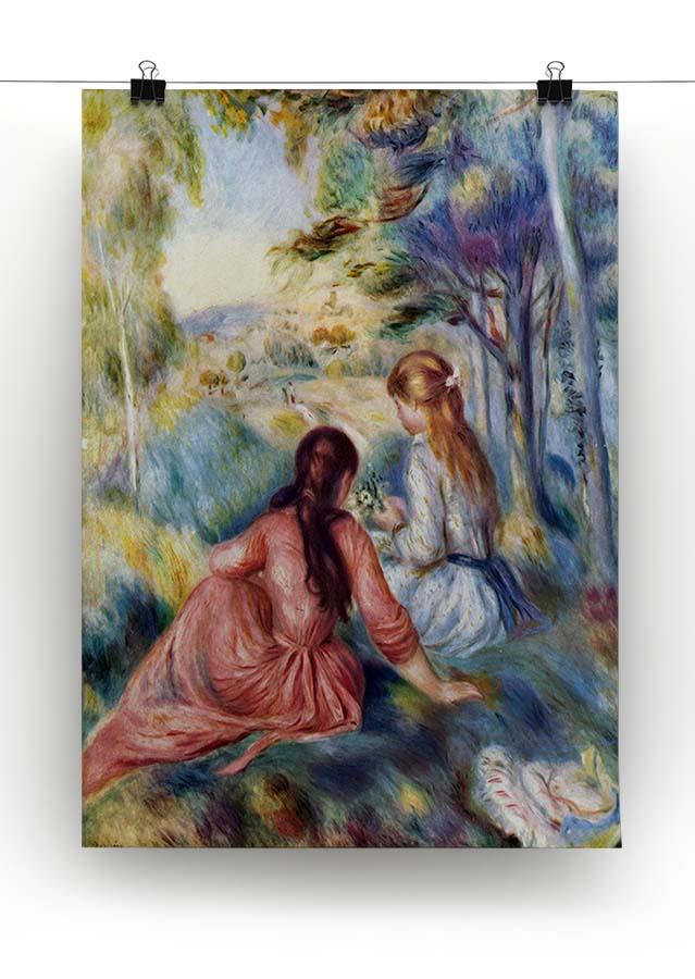 Young girls in the meadow by Renoir Canvas Print or Poster - Canvas Art Rocks - 2