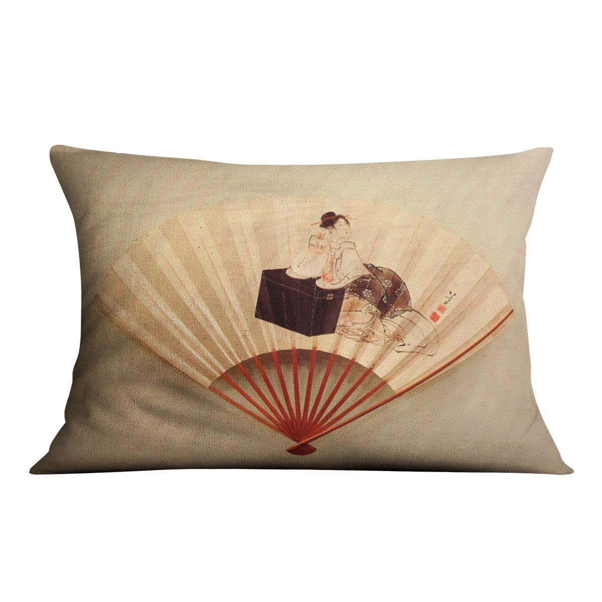 Young lady by Hokusai Throw Pillow