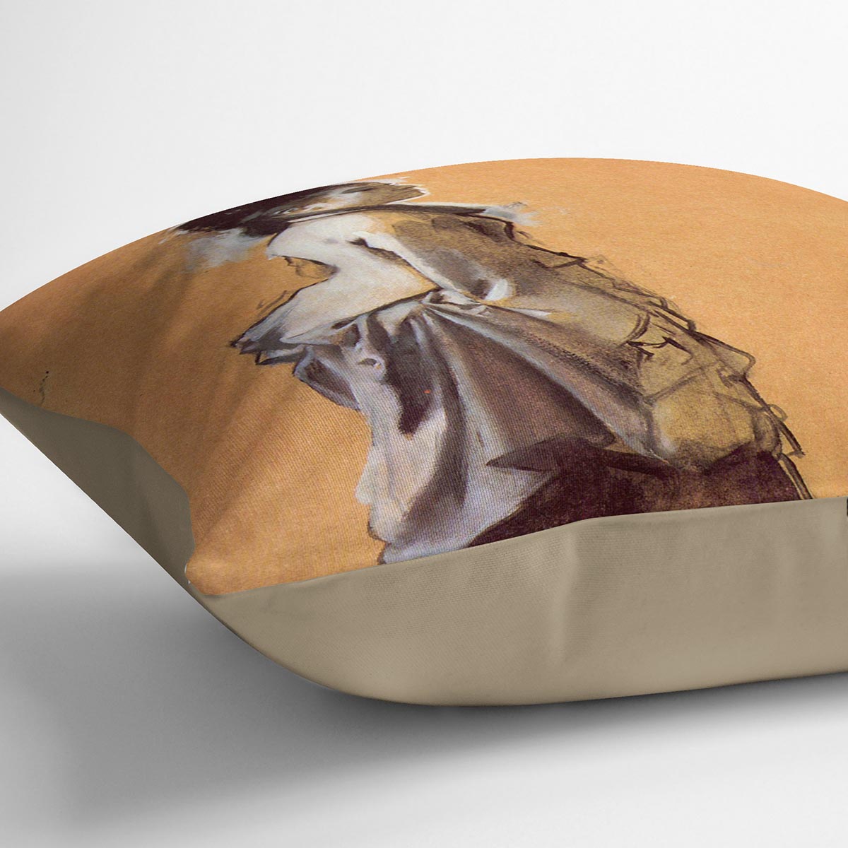 Young lady in the road costume by Degas Cushion