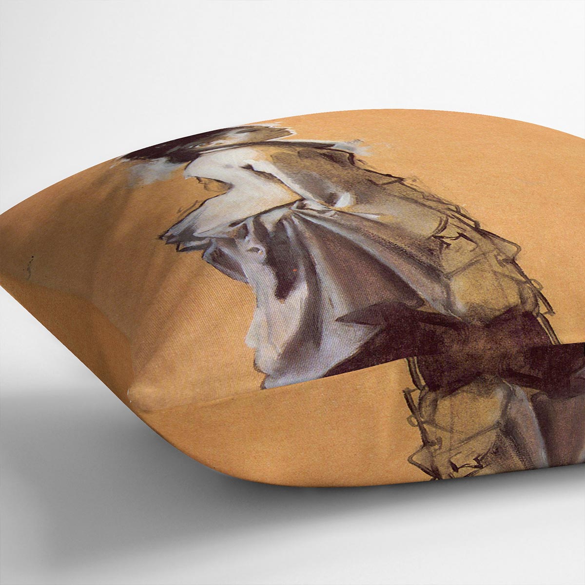 Young lady in the road costume by Degas Cushion