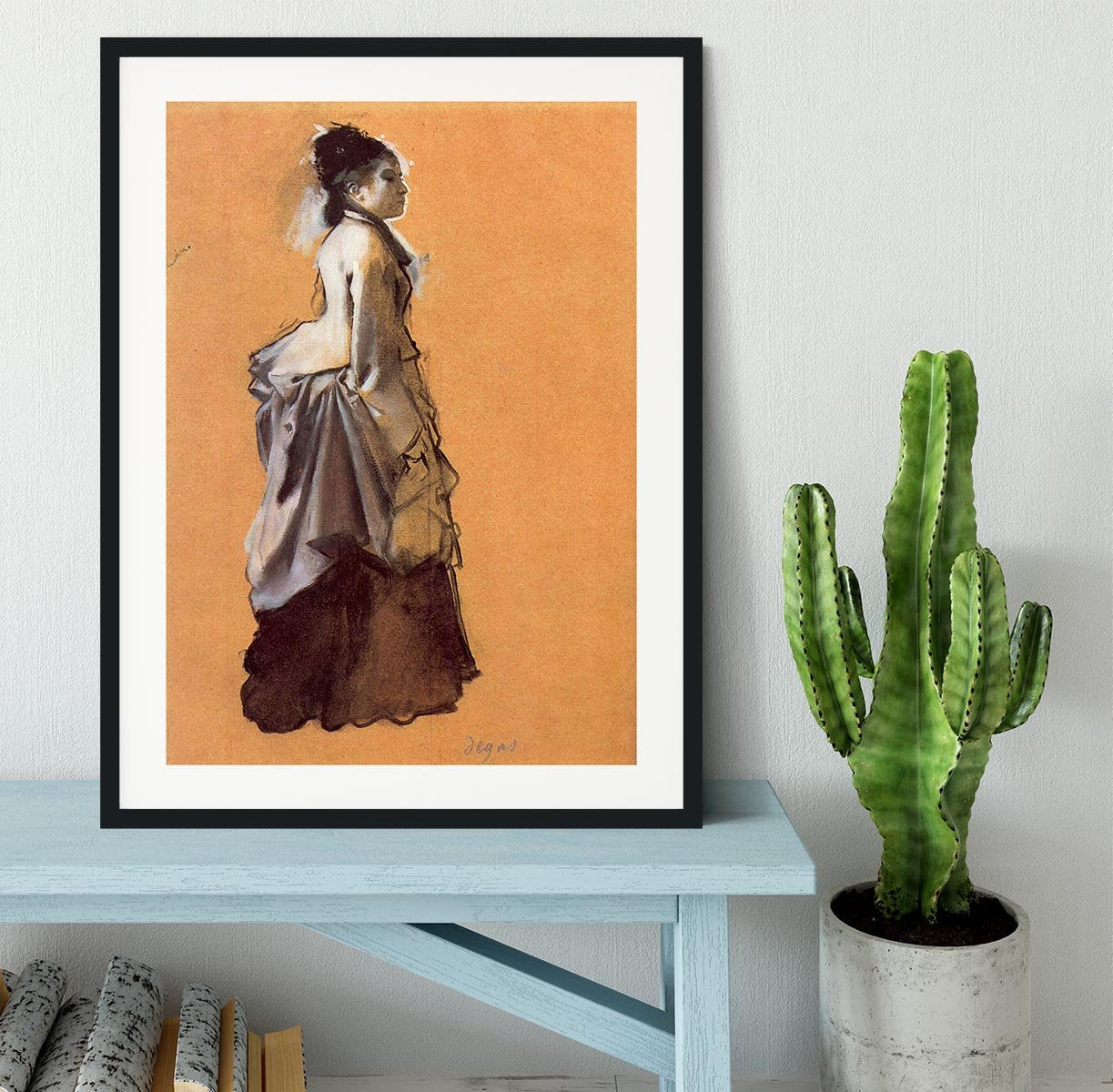 Young lady in the road costume by Degas Framed Print - Canvas Art Rocks - 1