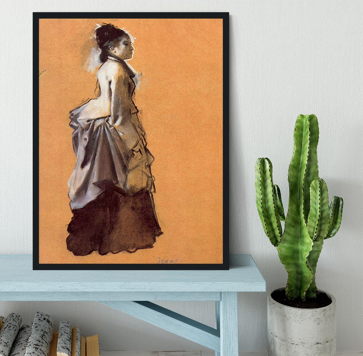 Young lady in the road costume by Degas Framed Print - Canvas Art Rocks - 2