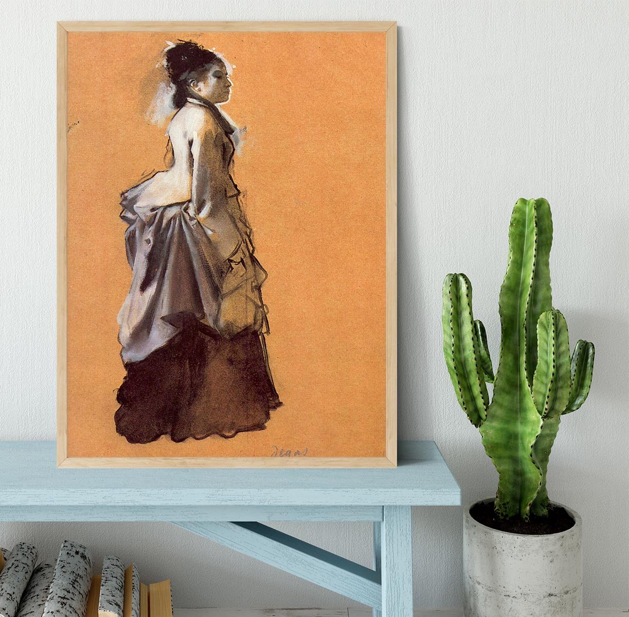 Young lady in the road costume by Degas Framed Print - Canvas Art Rocks - 4