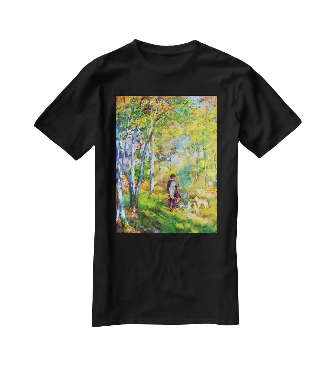 Young man in the forest of Fontainebleau by Renoir T-Shirt - Canvas Art Rocks - 1