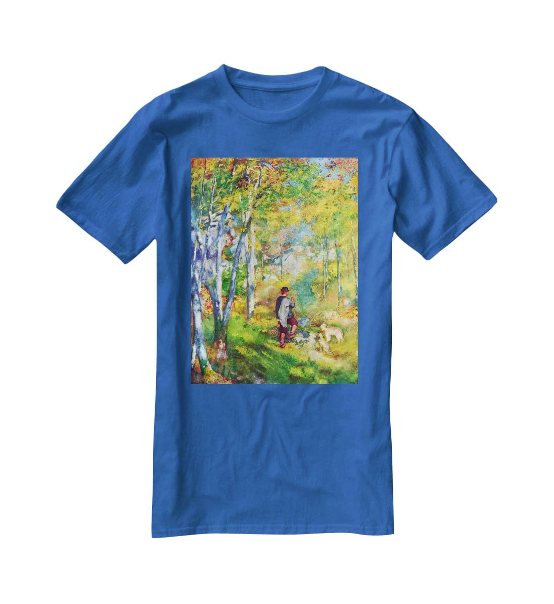 Young man in the forest of Fontainebleau by Renoir T-Shirt - Canvas Art Rocks - 2