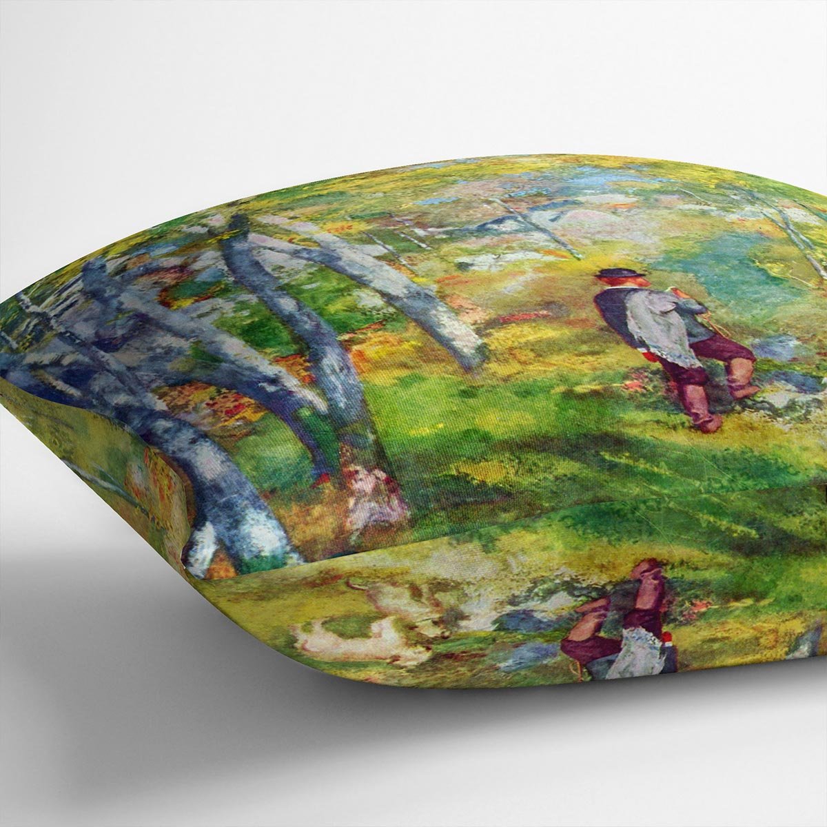 Young man in the forest of Fontainebleau by Renoir Throw Pillow