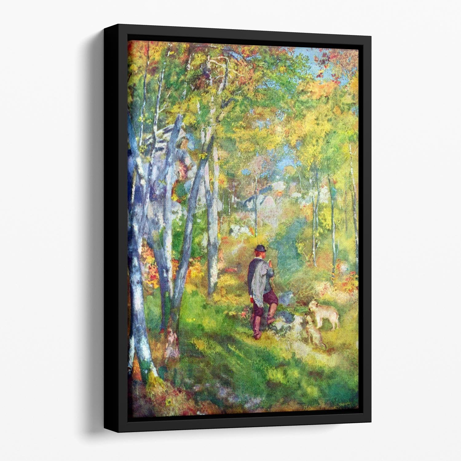 Young man in the forest of Fontainebleau by Renoir Floating Framed Canvas