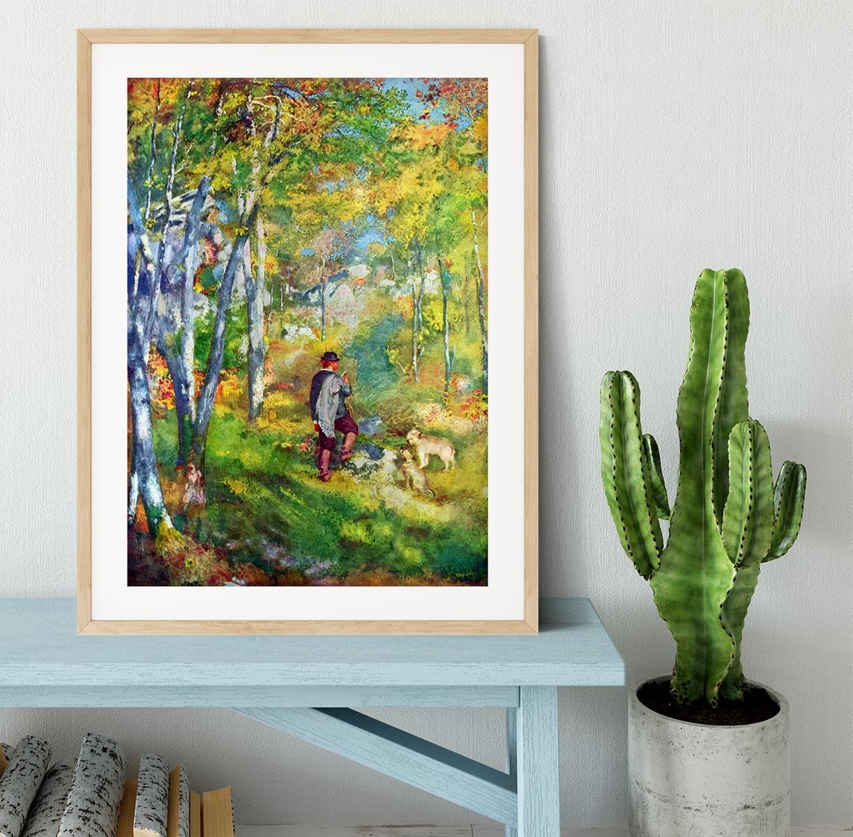 Young man in the forest of Fontainebleau by Renoir Framed Print - Canvas Art Rocks - 3