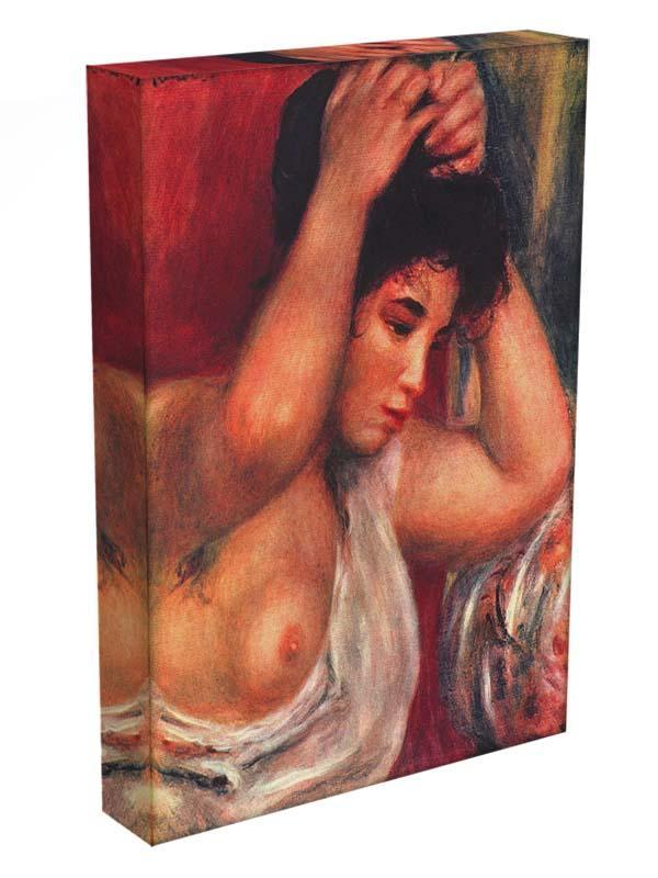 Young woman hairdressing by Renoir Canvas Print or Poster - Canvas Art Rocks - 3