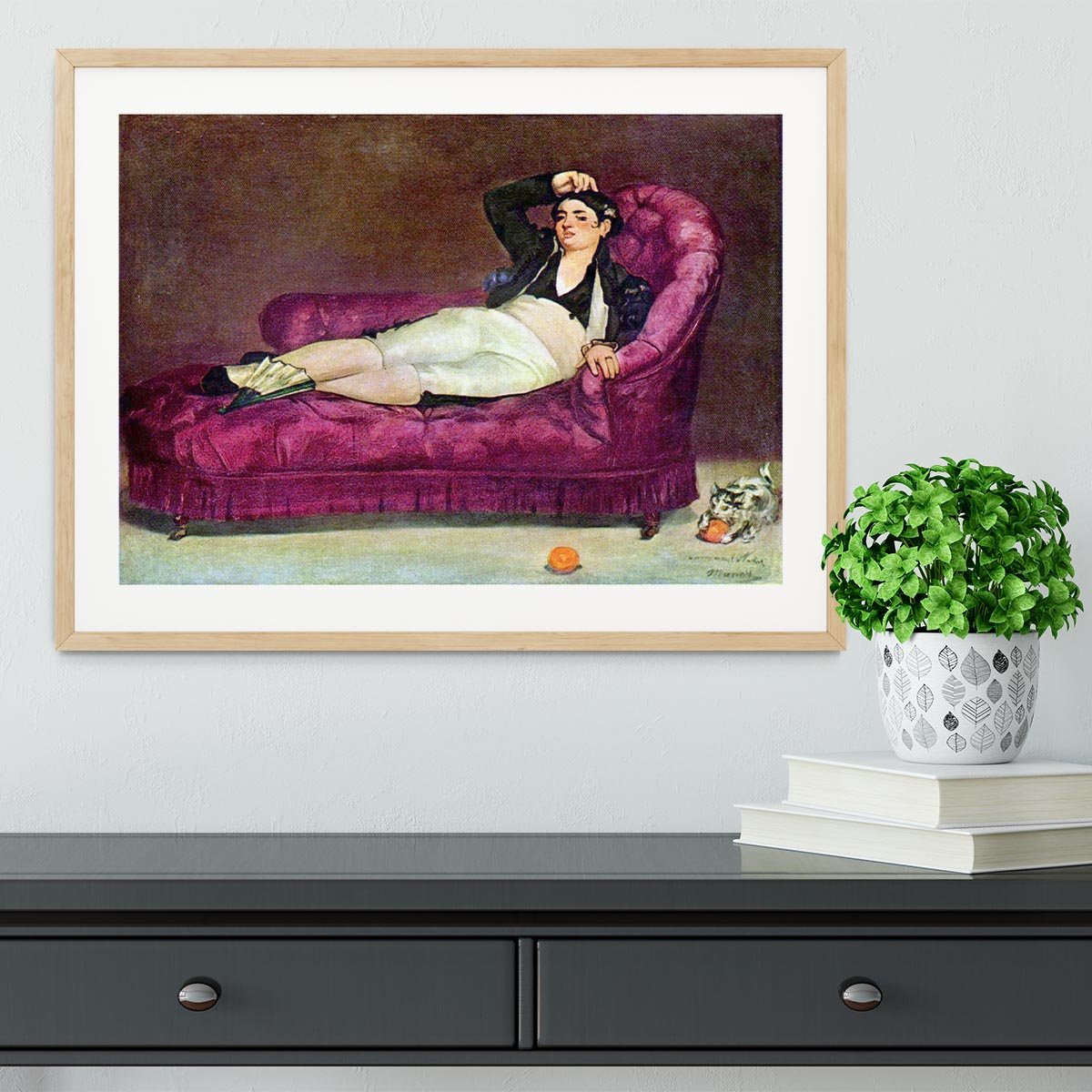 Young woman in Spanish dress by Manet Framed Print - Canvas Art Rocks - 3