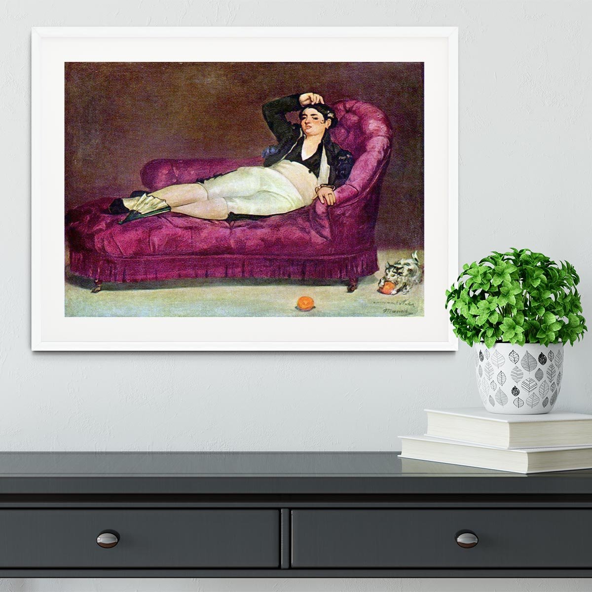 Young woman in Spanish dress by Manet Framed Print - Canvas Art Rocks - 5