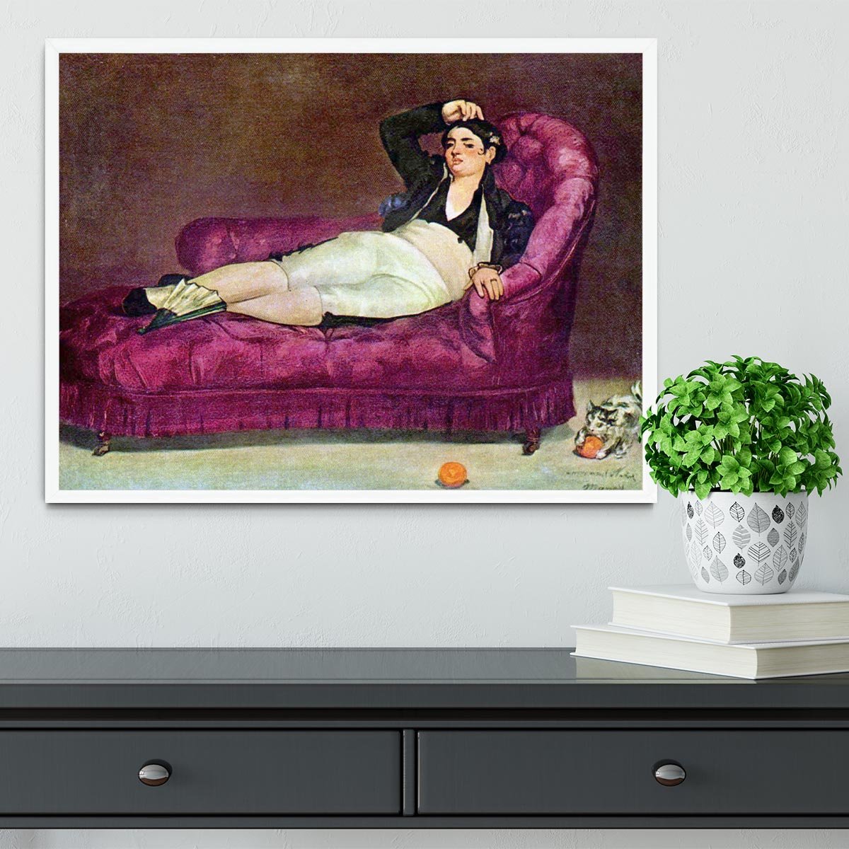 Young woman in Spanish dress by Manet Framed Print - Canvas Art Rocks -6