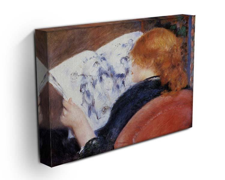 Young woman reads illustrated journal by Renoir Canvas Print or Poster - Canvas Art Rocks - 3