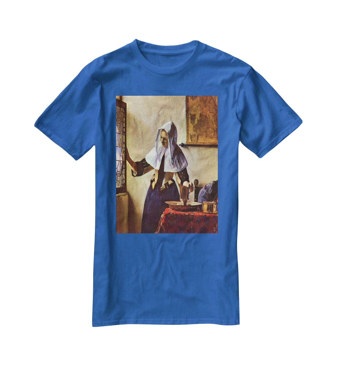 Young woman with a water jug at the window by Vermeer T-Shirt - Canvas Art Rocks - 2
