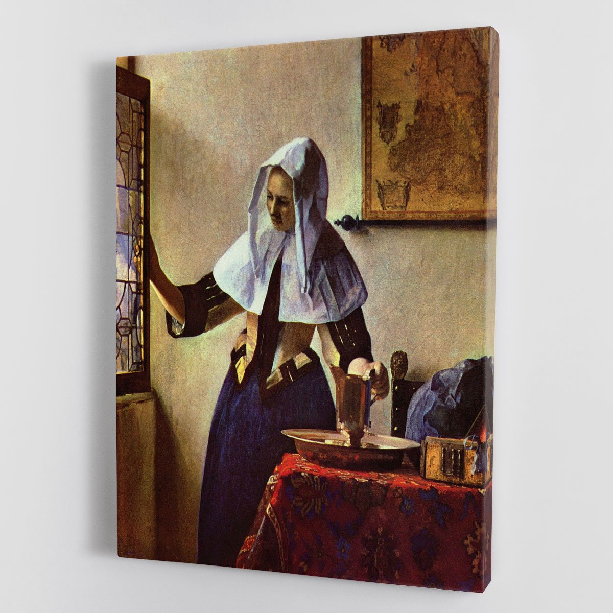 Young woman with a water jug at the window by Vermeer Canvas Print or Poster