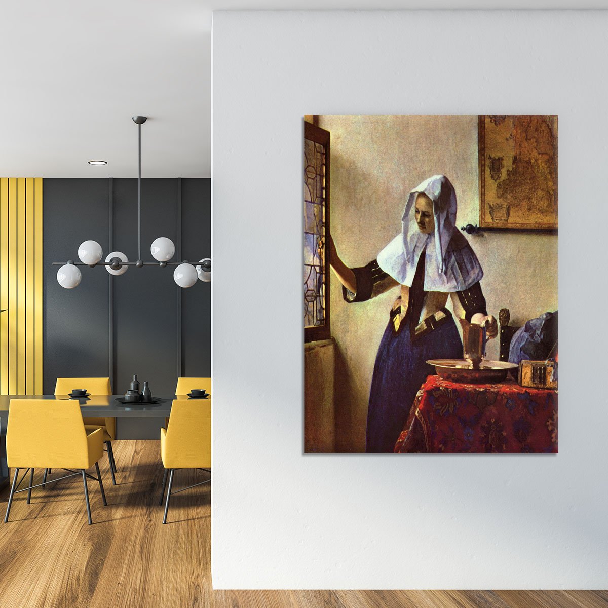 Young woman with a water jug at the window by Vermeer Canvas Print or Poster