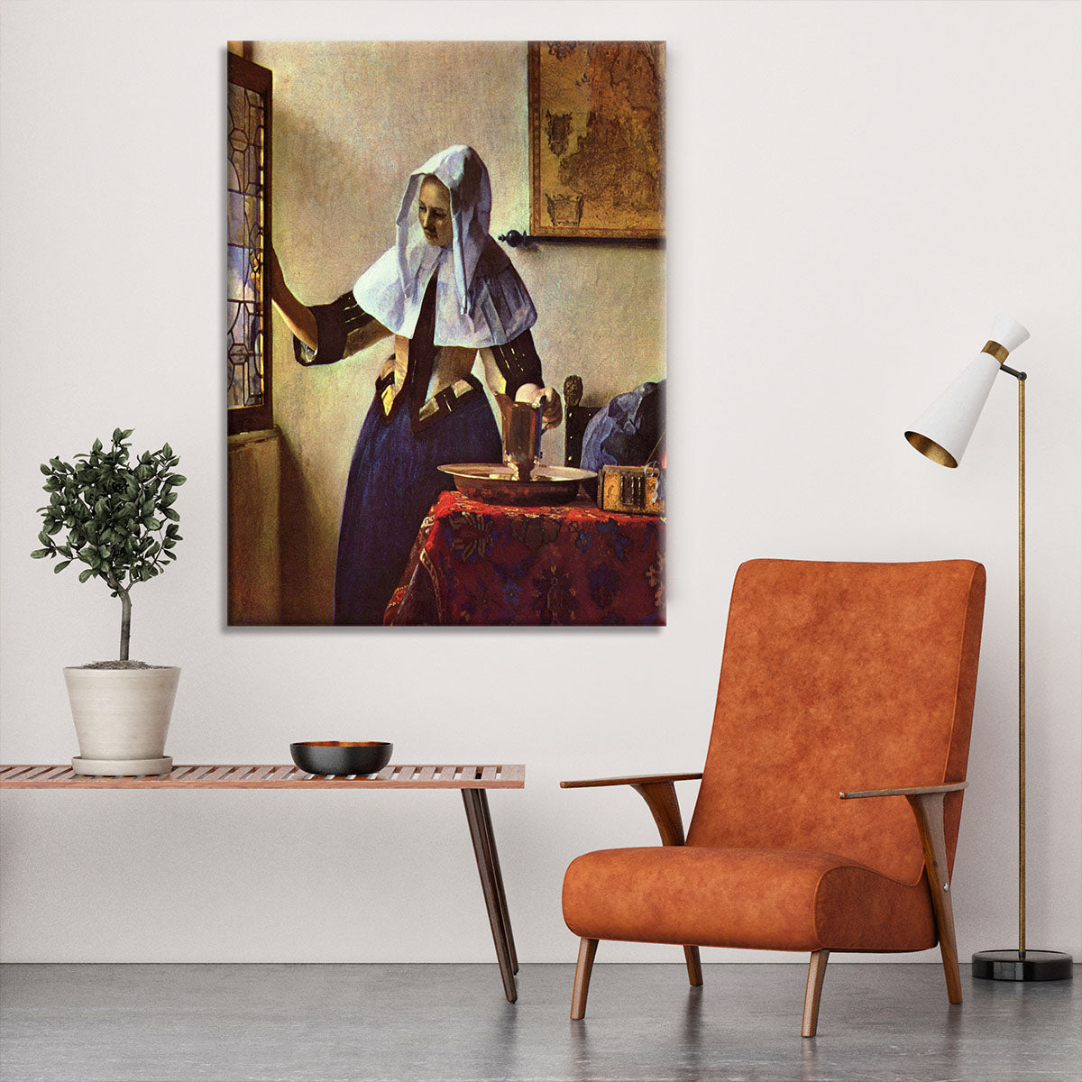 Young woman with a water jug at the window by Vermeer Canvas Print or Poster - Canvas Art Rocks - 6